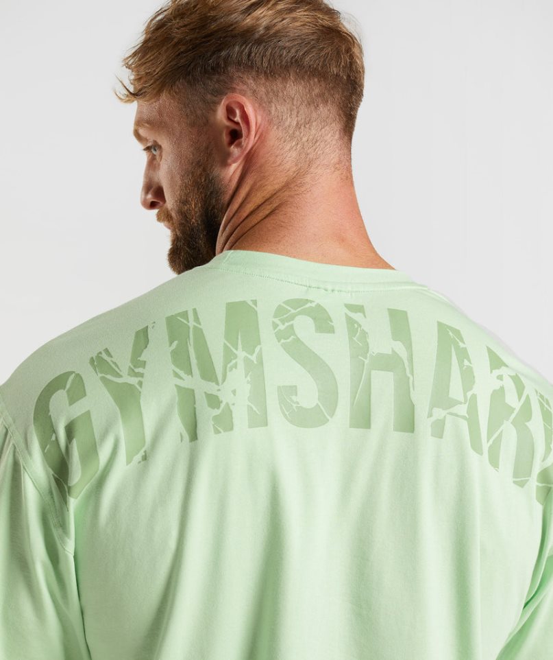 Men's Gymshark Power T-Shirts Light Green | CA 3D850N